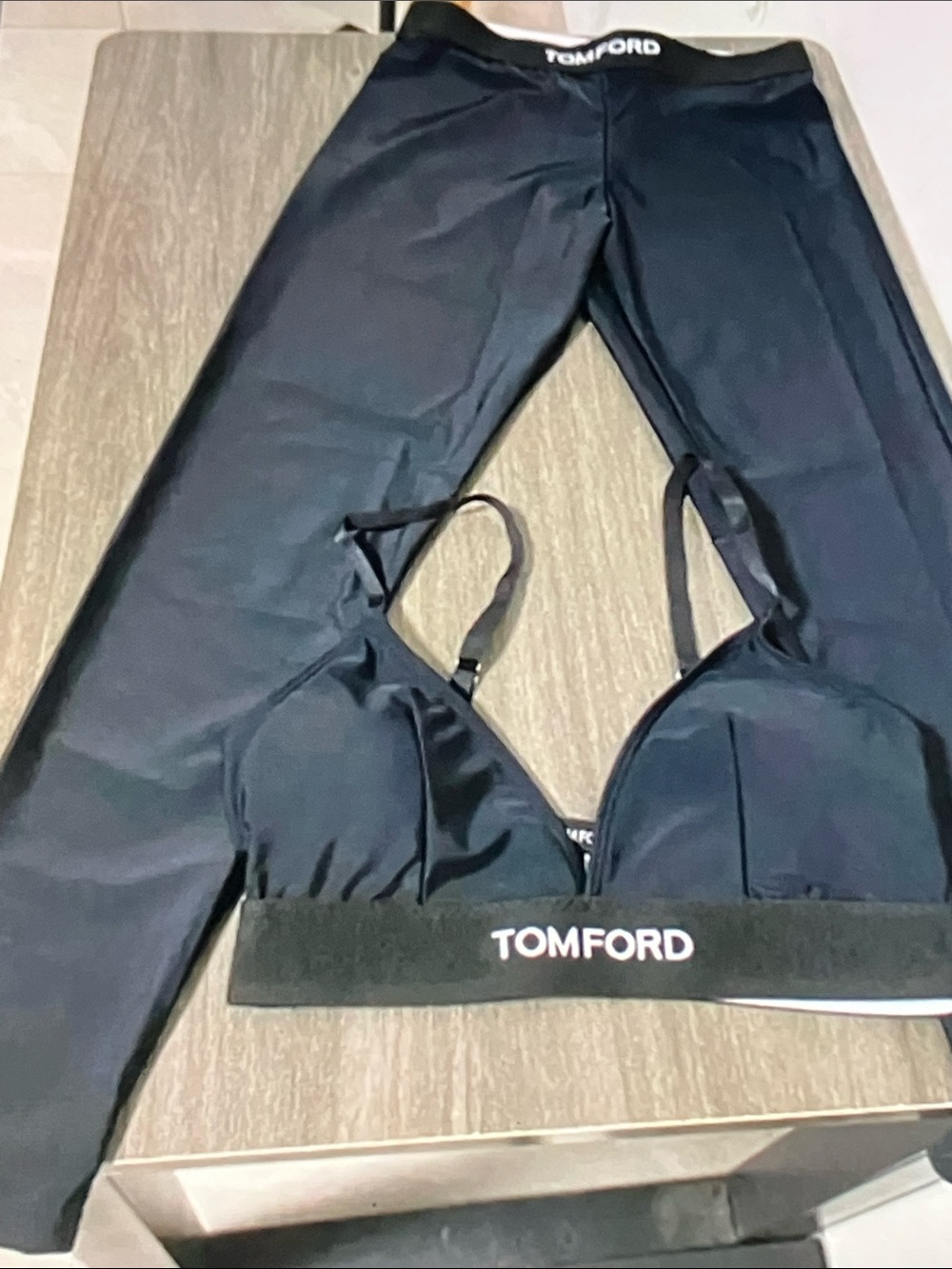 Tom Ford Black Bralette and Leggings Set